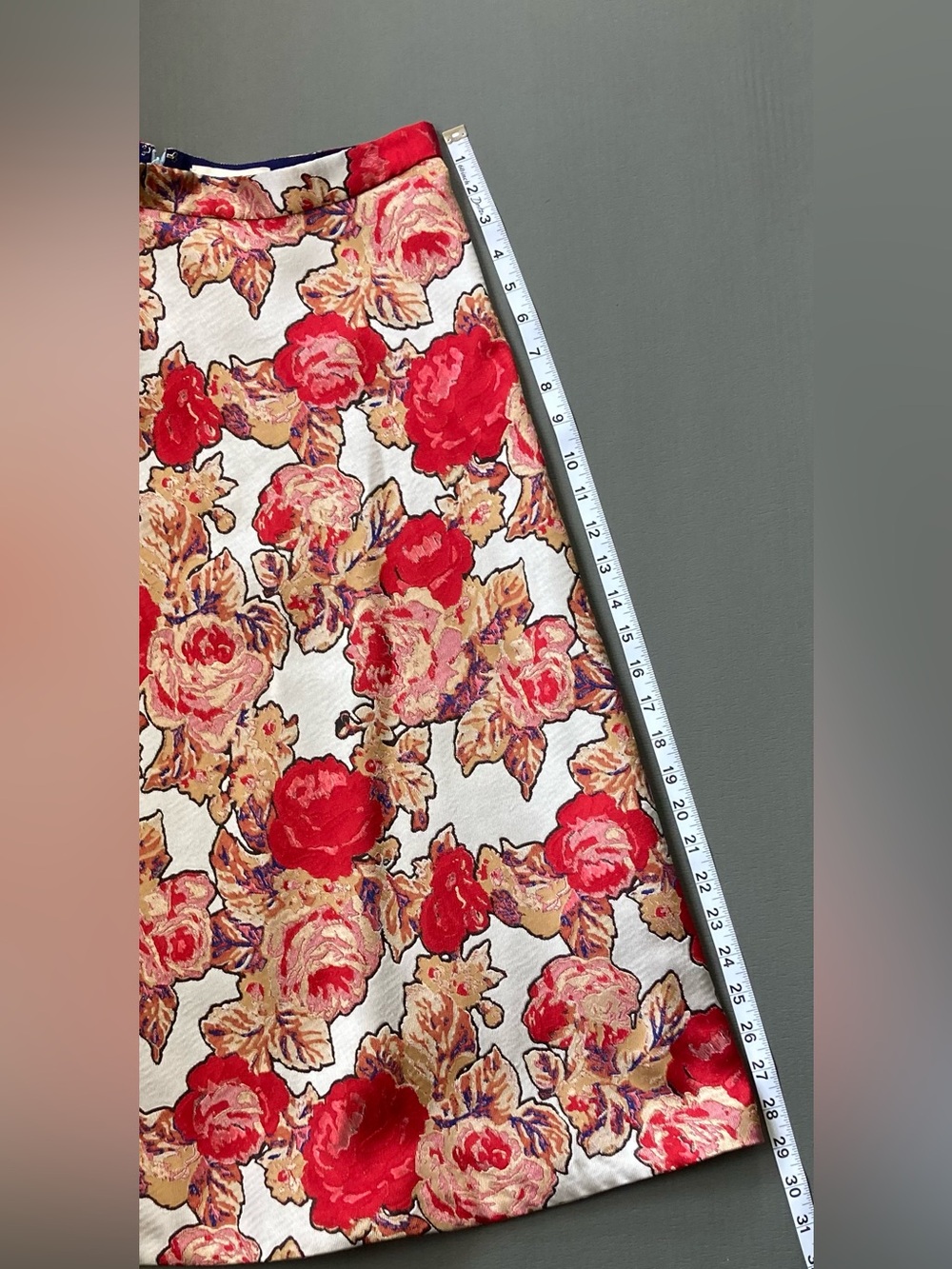 Anthropologie Rachel Antonoff Floral Rose Jacquard A-Line Skirt Size 8 - Picture 5 of 10